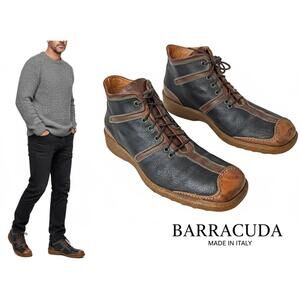 Barracuda Old Sail Men Ankle Boots Italy | Black Brown US 8